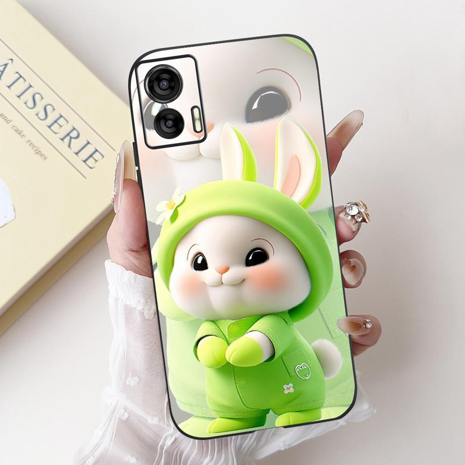 Pour Motorola Edge 30 Lite 30 Neo 30Pro 4G 5G Edge+ 2022 Coque Arrière en Silicone Souple Fundas Panda Lapin Fleur Mignon