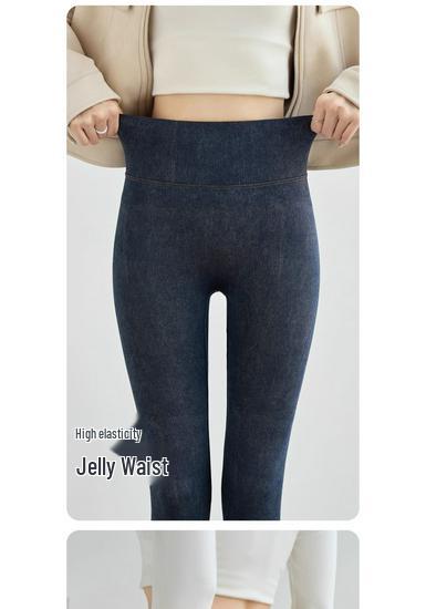 Women's Slim Fit Cashmere Silk Fleece-Lined Winter Pants with Pockets