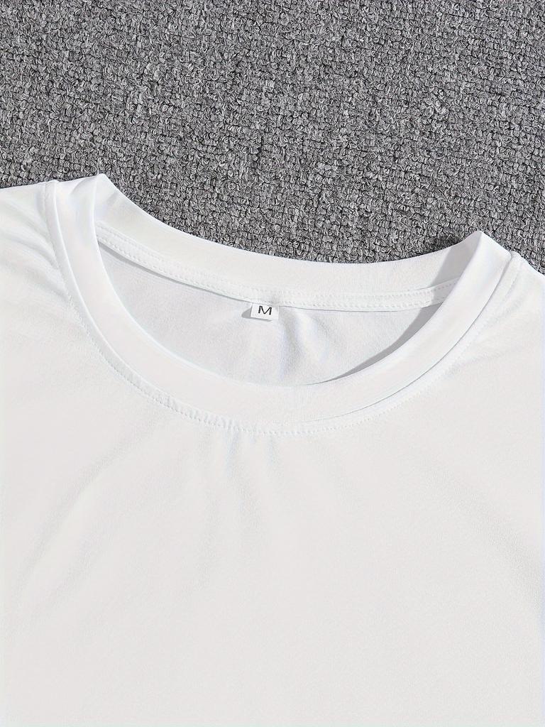 [Pokers Print Tee] Casual Short Sleeve Crew Neck Tee - Men's Pokers Print T-shirt - Men's Clothing For Outdoor