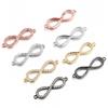 Brass Inlaid Zircon Rhinestone Infinity Charms Connectors for Bracelet Necklace DIY Jewelry Making Findings Crafts Accessories