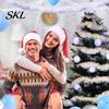DIY Bastelgirlande Streifen 78 Zoll Rosa Lametta Weihnachtsdekoration, Glitzer Metallisch Gedreht Weiche Wolle Dekorative Fransen für Weihnachtsbaum, Hochzeit,