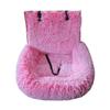 Dog Bed In Car Fluffy Pet Seat with Safety Straps Non-Slip Car Travel Dog Bed Pets Washable Cushion for Home Road Trip Small Large Dogs