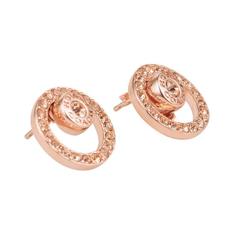 Coach Halo Rhinestone Metal Earrings Women earrings F68009-RGD Basic Packaging-Box Not Included,Rose Gold