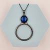 1 Metal Circular Magnifying Glass Pendant Reader Reading Magnifying Glass Pendant Sweater Chain Pendant Lens Pendant Necklace Fashion Mother's Day