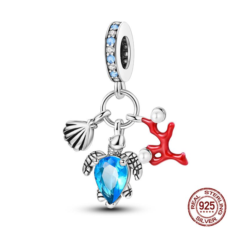 Authentic 100 copper Shell Luminous Bead Charms Crab Octopus Charm Bead Charms Compatible With Authentic Bracelets Do It Yourself Jewellery Making Wo