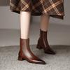 Fashion 2025 Women Boots Retro Chelsea Boots Women Shoes Winter Fashion Women ANKLE Boots Split Leather Female Square Heel Leather
