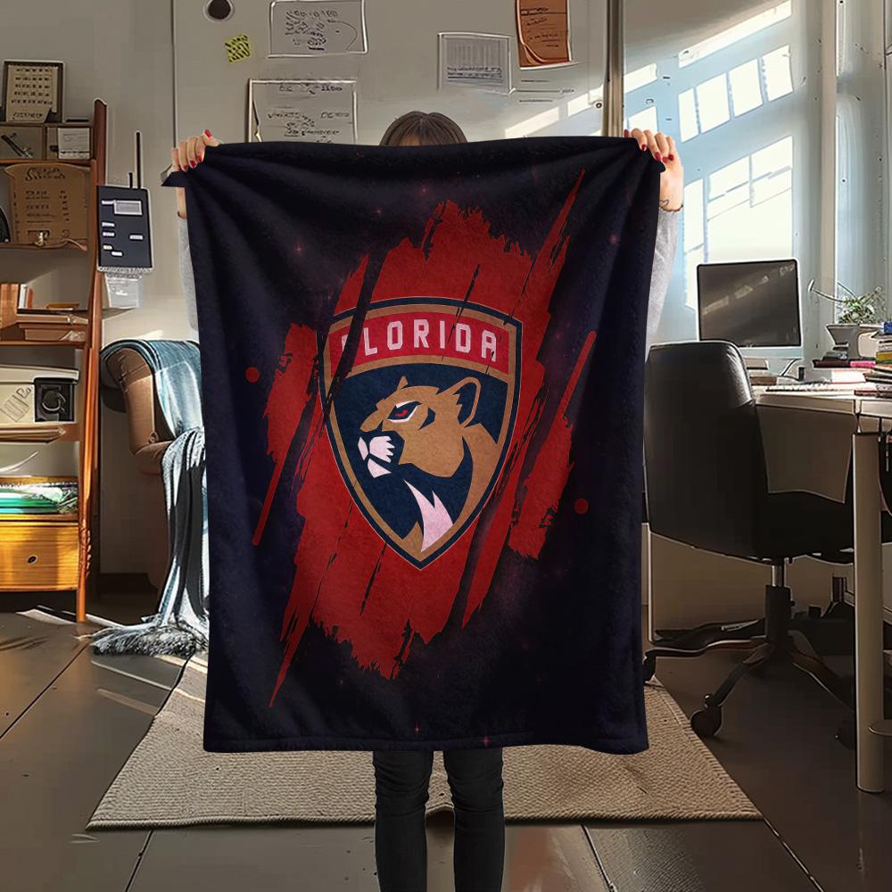 Florida Panthers Flannel Blanket, High Quality Comfortable for All Seasons, Home Decor, Warmth and Comfort