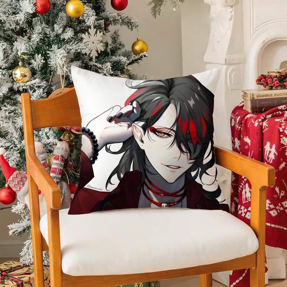 Virtual Anchor VVox Akuma Singer Pillow Case Silky Short Plush With Invisible Zipper Dustproof Sofa Cushion Cover