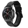 For Samsung Gear S3 Classic/S3 Frontier/Galaxy Watch 46mm Canvas+Genuine Leather Watch Band Nylon Sports Wrist Strap
