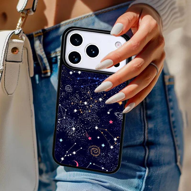 Capa de Celular Céu Estrelado Para iPhone 17 Air 14 15 13 12 Max Capa Para Apple 16e 11 Pro Max Plus Coque