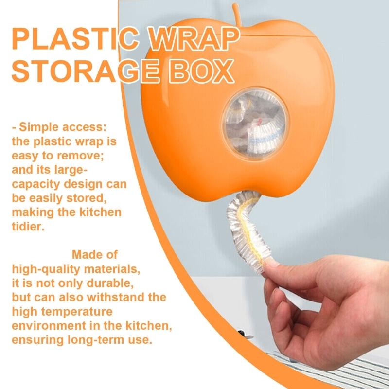 Practical Plastic Film Organizer Box Practical Food Wrap Storage Box Food Cover Cling Film Wrap Organizer