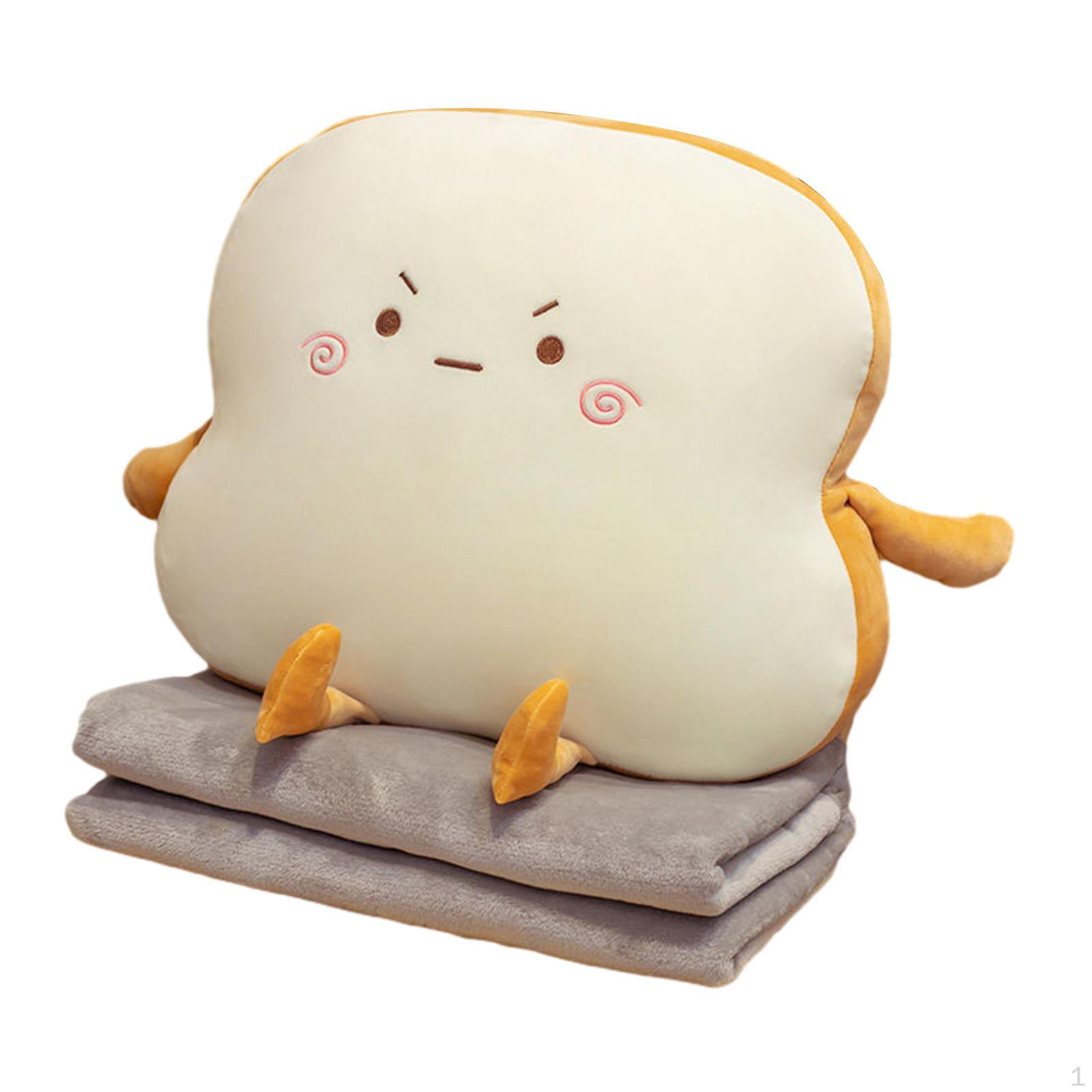 

Bread Plush Pillow Sofa with Blanket Multipurpose Comfortable Seat Cushion Cartoon Food Style D