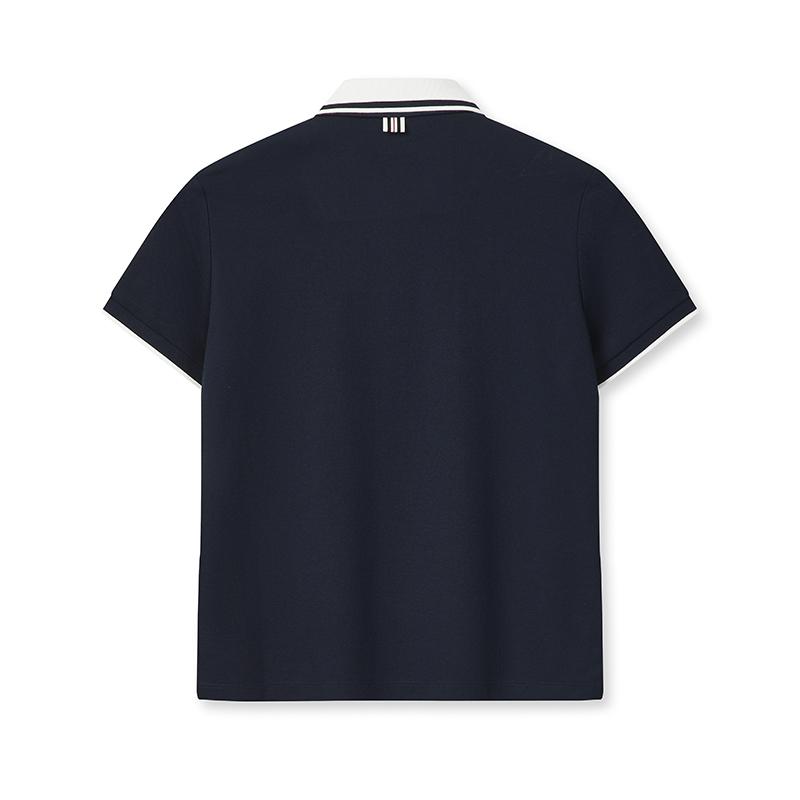 FILA Heritage Minimalist Fashion Classic Retro Sports Casual Versatile Comfortable Short Sleeve Polo Shirt Women tops Cigarette-Blue F11W628112FDB