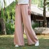 Cotton and Linen Lace-up Trousers Women's Retro Loose Women's Trousers Wide-leg Pants