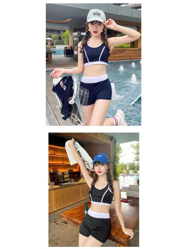 2025 Women's Conservative Three-Piece Slimming Plus-Size Swimwear Set