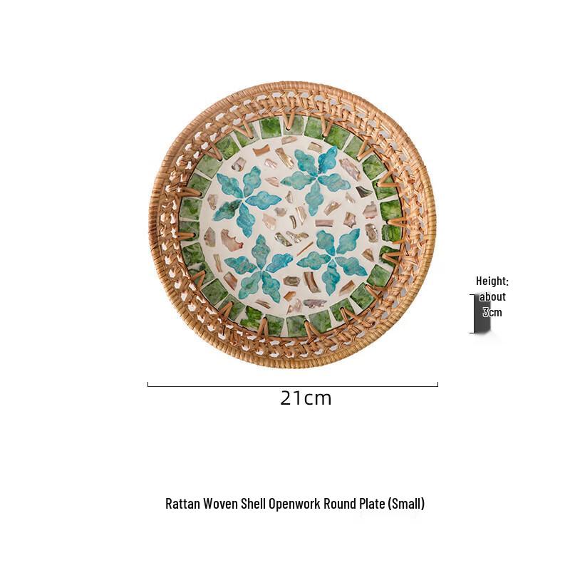 Handmade Rattan Woven Shell Tray