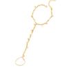 14K Gold Crystal Teardrop Pendant Tassel Bracelet & Anklet Set