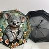 1PC Koala FloralAutomatic Open/Close Umbrella with Windproof, 8-Rib Sturdy Canopy, Durable Ribs, Fashionable Design, Outdoor Accessory, Fun Prin, Holi