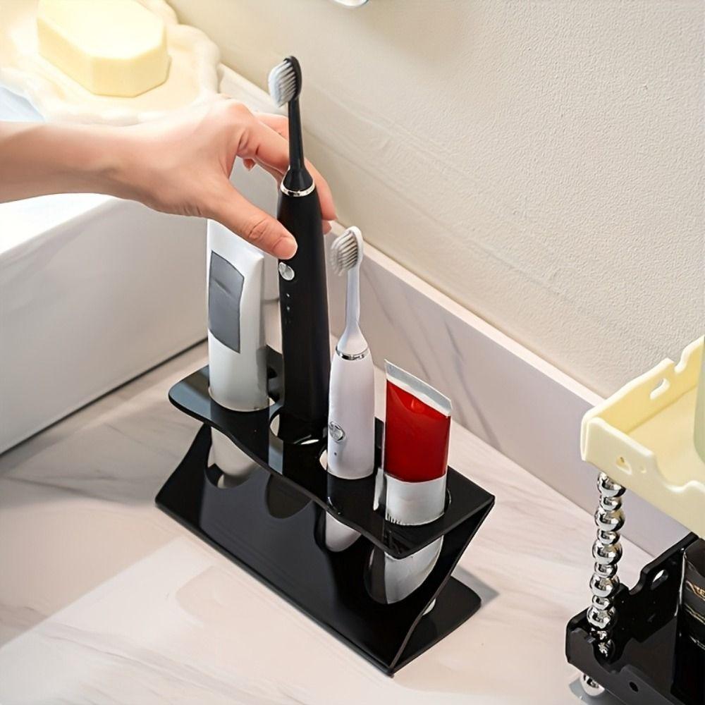 4 Slots Electric Toothbrush Holder Multifunctional Toothpaste Storage Rack  Desktop