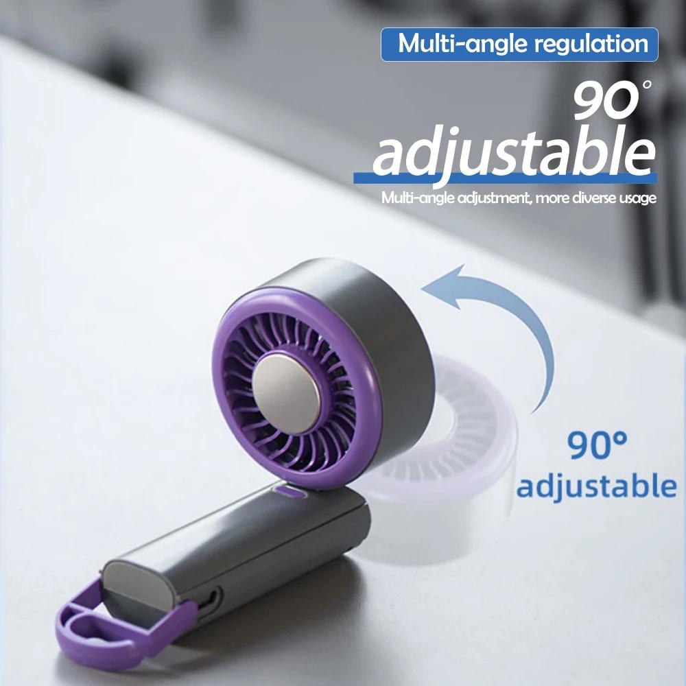 Portable Handheld Mini Turbo Cooling Fan with Hook USB Rechargeable High-speed Ice Compress Fan Foldable Air Cooling Turbo Fan