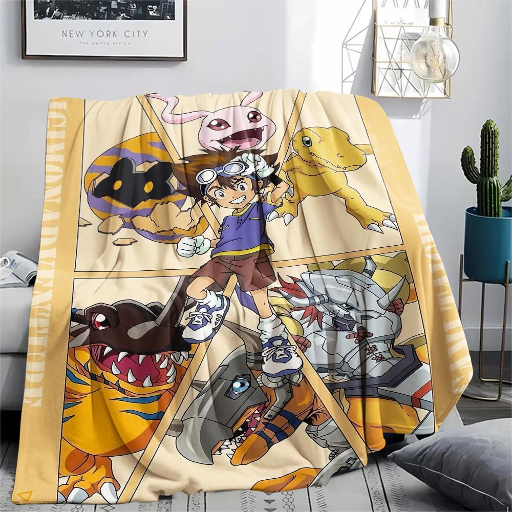 

Digimon Partner Group pattern Flannel Blanket, High quality Comfortable for All Seasons, Home Decor, Warmth and Comfort, Perfect for Gifts. 80cm x 120cm