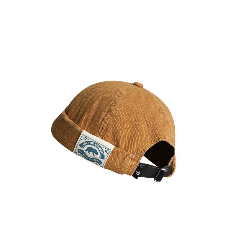 

Korean Dome Melon Cap For Men Women Fashion Brimless Landlord Beanie Bonnet Streetwear Hip Hop Skullcap Solid Color Docker Hat one size