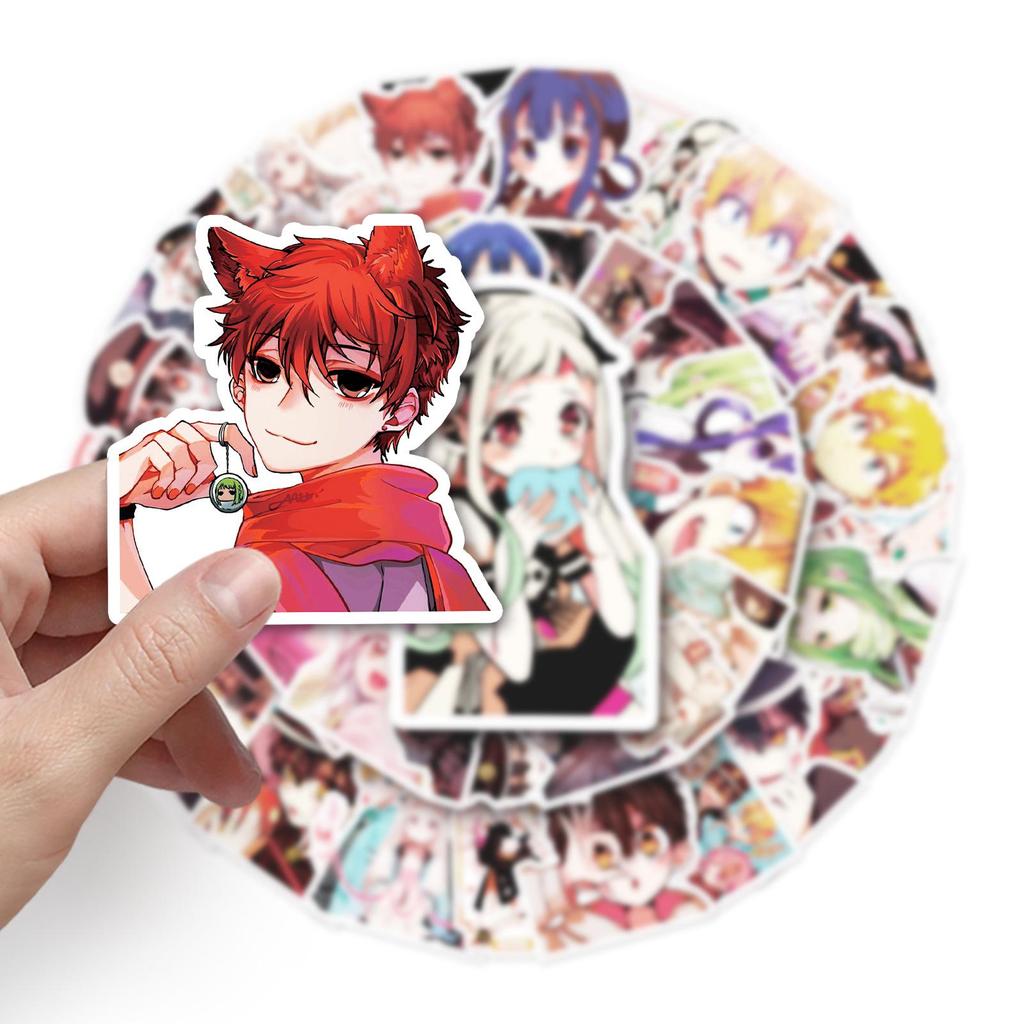 50-Sheet Jibaku Shonen Hanako-kun Cartoon Stickers for Laptop, Refrigerator, and Car Decoration