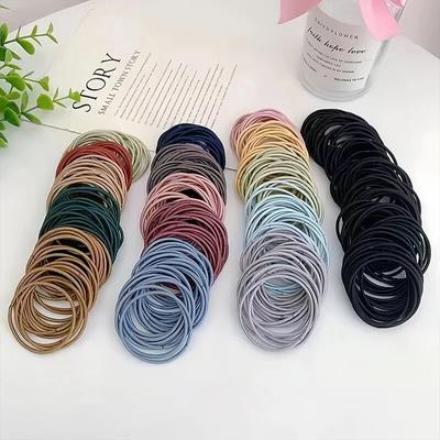 Neu 100 PCS/Set Frauen 5 CM Grundlegende Nylon Elastische Haar Bands Pferdeschwanz Haar Scrunchie Gummibänder Stirnband Haar Zubehör Headwear