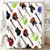 Rock Out with Your Guitars: Electric Guitar Pattern Shower Curtain Music Lover's Decor for Bathroom or Kitchen