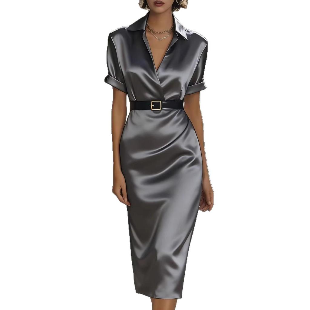European and American Cross-Border E-commerce Slim-Fit Waist-Cinching High-End Women's Spring/Summer Dress