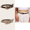 Women's Carved Buckle Belt With Ins Style Pu Leather Fashion Waistband European And American Personality Glittery Skinny Jeans Belt