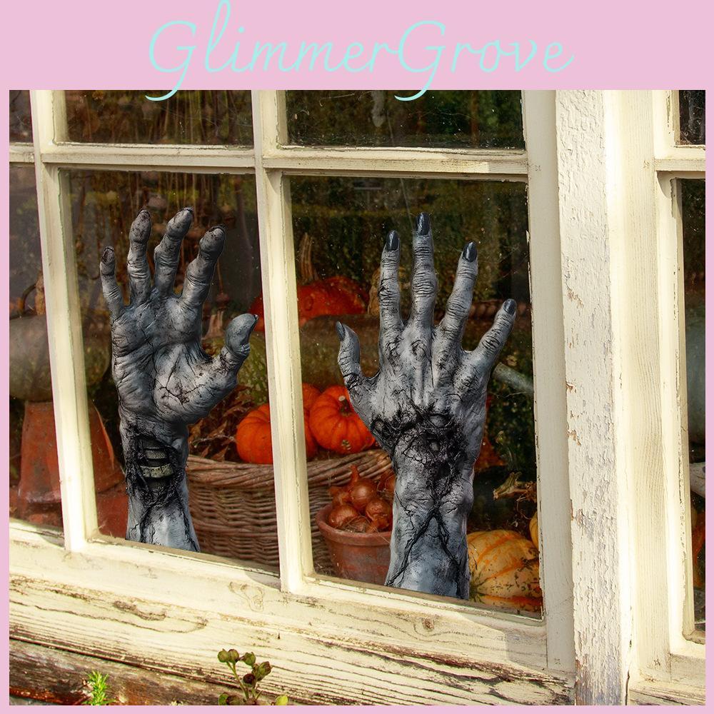 Horror Arm Halloween Uv Static Glass Window Display Home Decor Wall Stickers