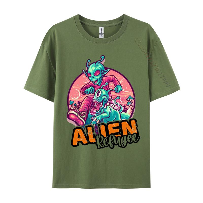 

Design Tshirts Alien Refugee Tshirts Natural Cotton Unisex Tops Shirts Fashionable Tops Shirts Top Quality 4XL