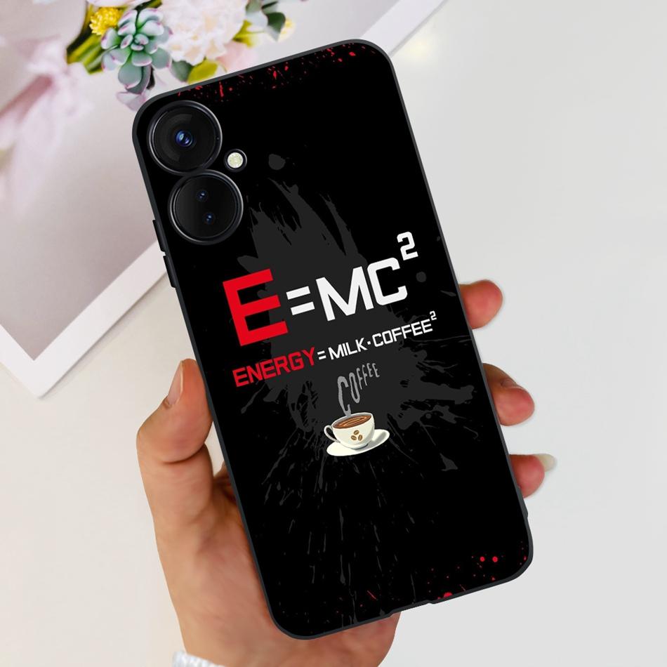 For Tecno Spark 9 Pro KH7 KH7n Cute Cartoon Phone Case For Tecno Spark 9Pro Black Silicone Soft TPU Cases