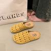 Retro popular thick-soled hollow bag head slippers women's summer wear 2025 new models with skirts, non-slip holes and half tows