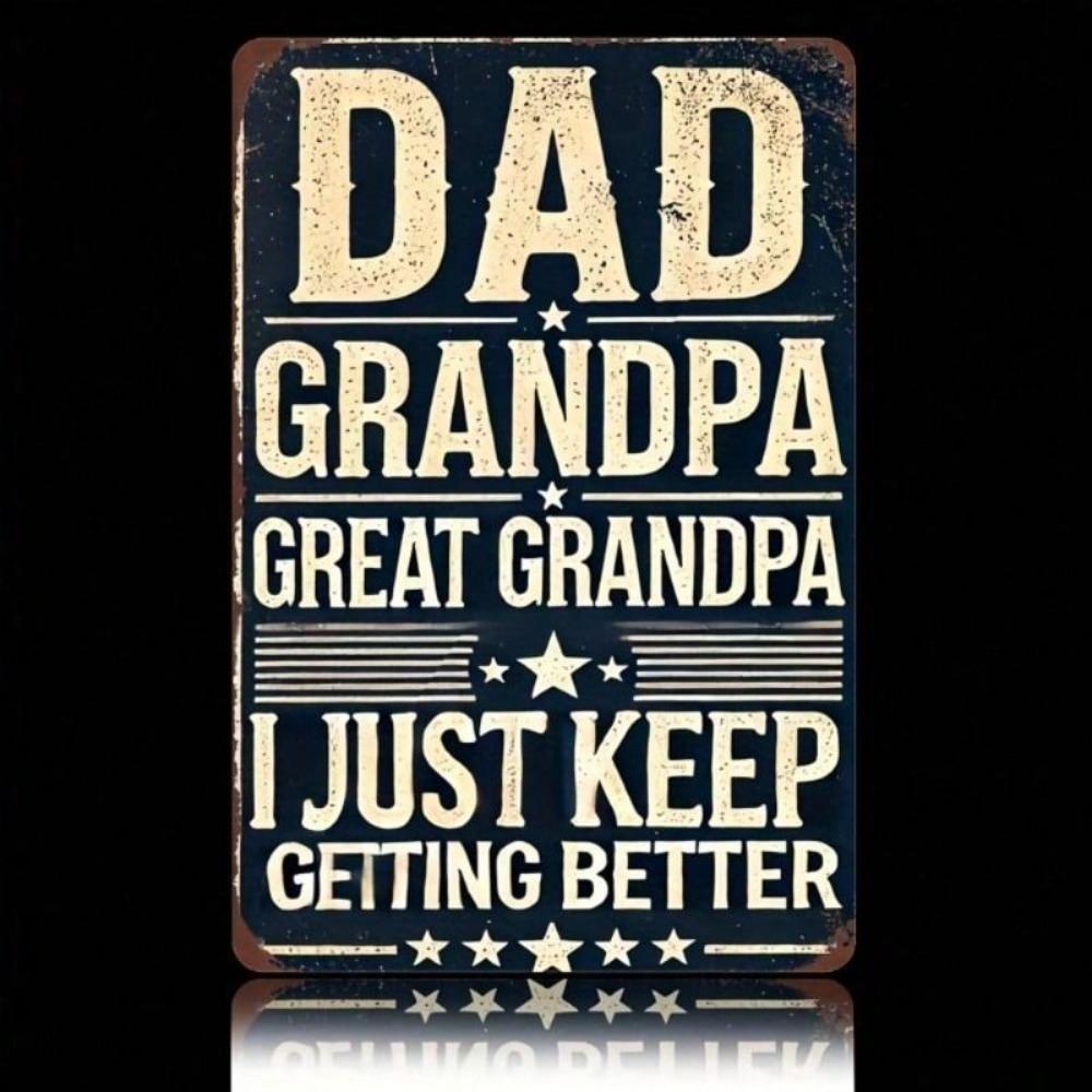 Patriotic Metal Poster for Dad, Durable Iron Sign for Grandfather Gift