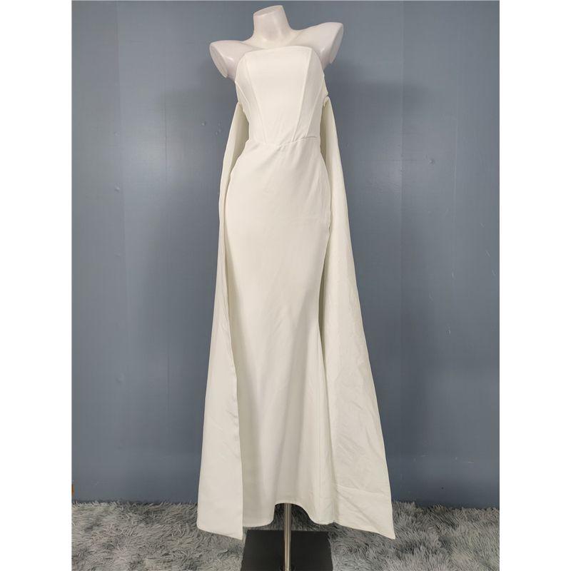 Foreign Trade Order CL Sexy Simple Wrap-around Banquet Party Wedding Fashion Gyaru Slimming Beautiful Shawl Dress