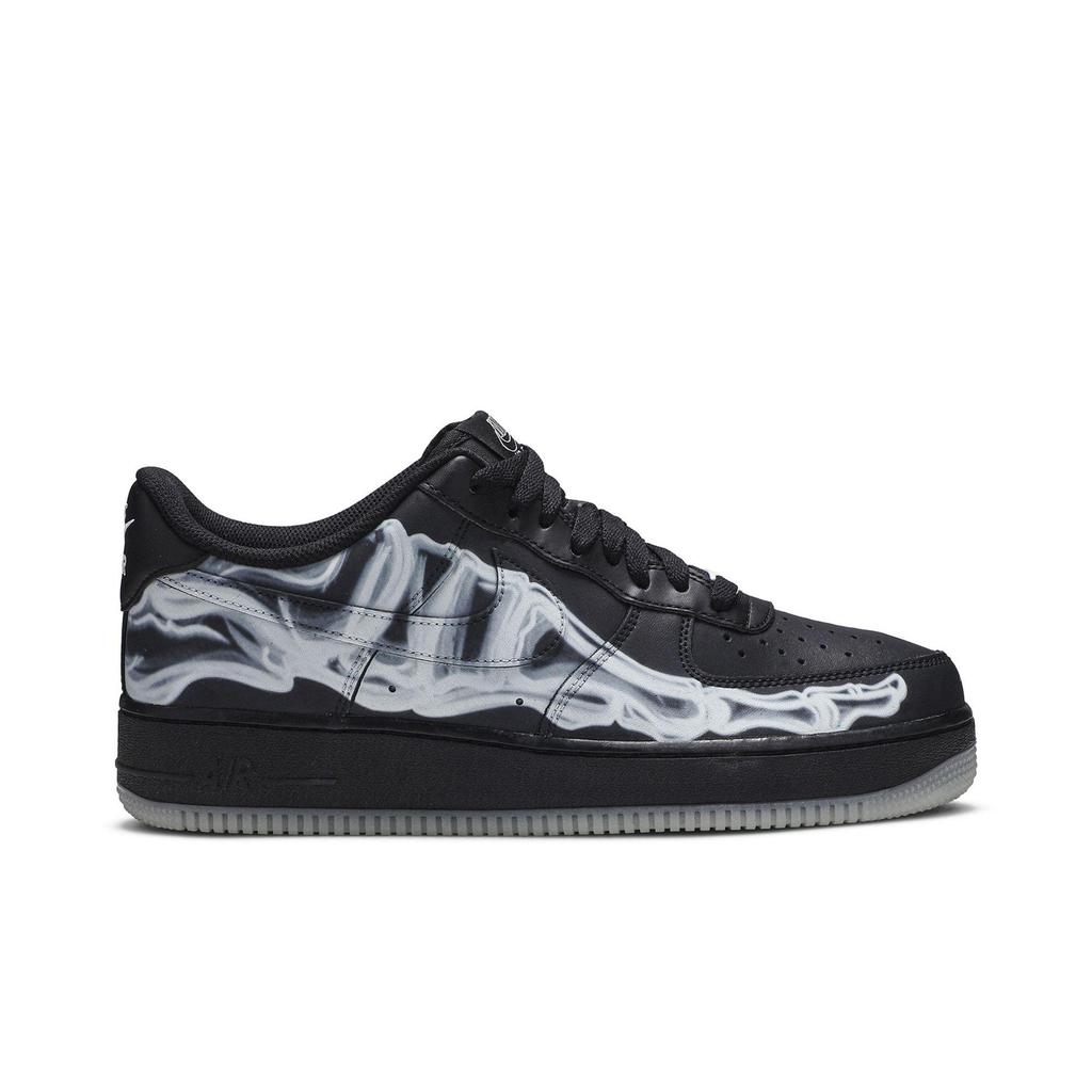 Nike Air Force 1 '07 QS 'Black Skeleton' (Unisex) Black / Black / Black Skateboard Shoes BQ7541 001