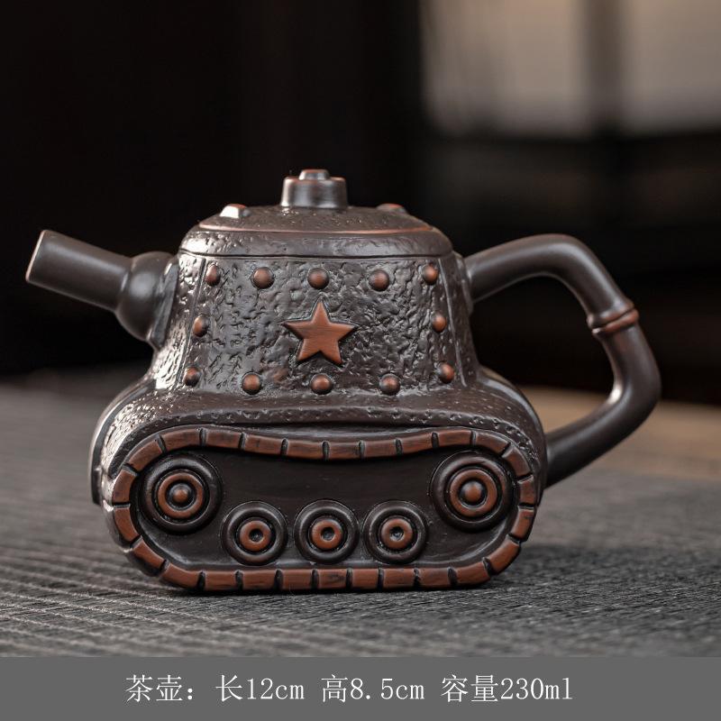 

Creative Purple Pottery Teapot Vintage Tea Infuser Pot Tea Soaking Kettle With Strainer Dahongpao Tea Items Accessories Set