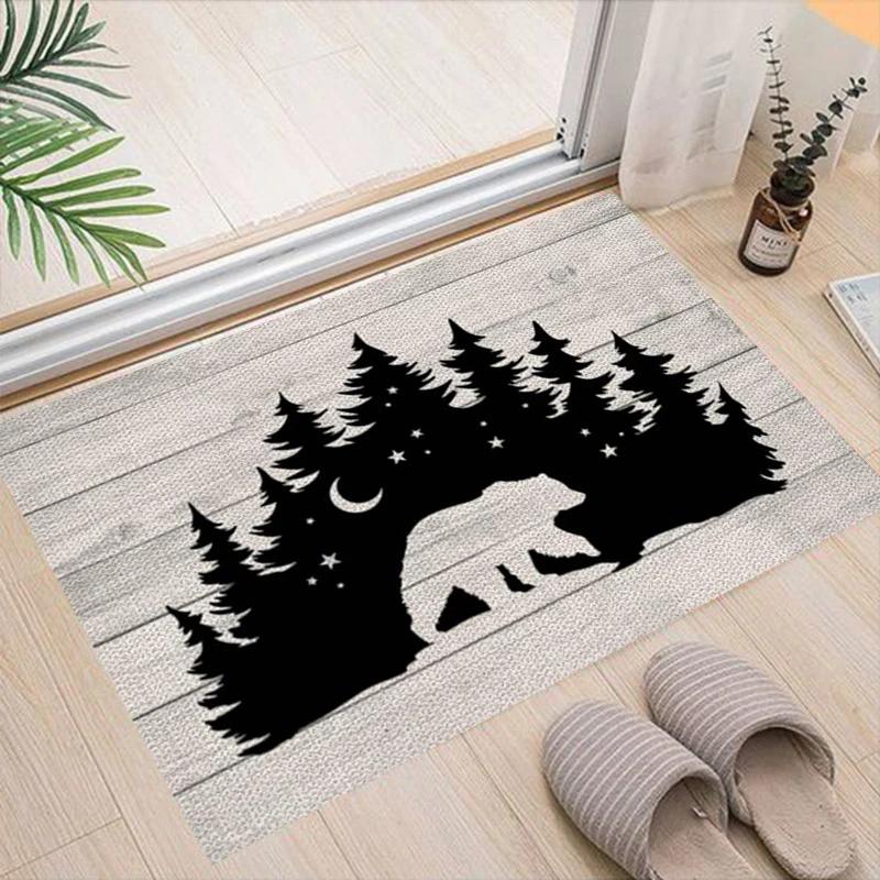 

Cartoon Camping Floor Mat Entrance Welcome Doormats Kitchen Rug Home Decor Carpet Non-slip Area Rug Anti-slip Machine Washable 40x60cm