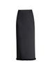 Fluffy Wool-Blend Ruffle Midi Skirt, 2025 Winter High-Waist Slim-Fit Pencil Skirt