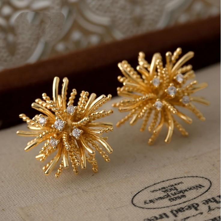 

Exaggerated Dandelion Earrings, Light Luxury, High-end, Retro Temperament, Versatile Earrings, Exquisite, Niche, Unique Earrings