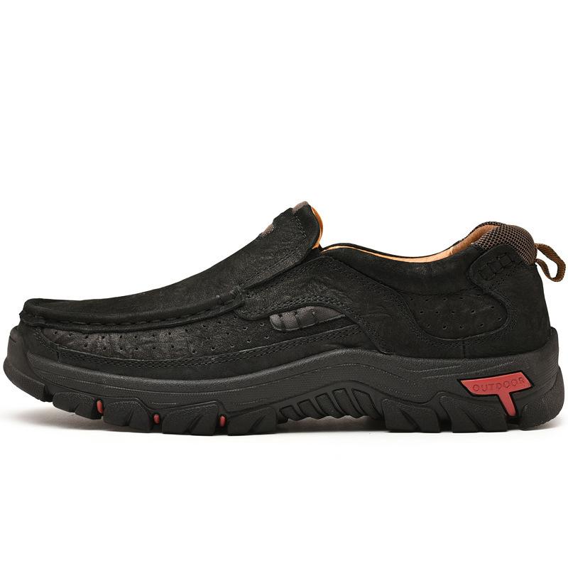 Summer outdoor hiking shoes new hand-stitched large-size leather casual leather shoes