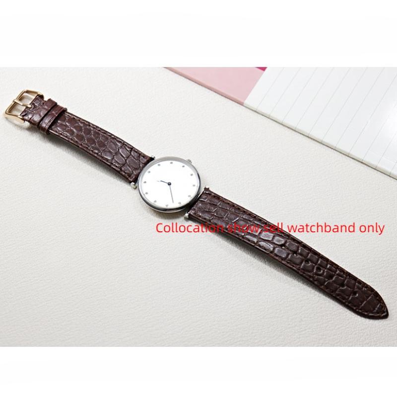 13 14 16mm 18mm 19mm 20mm Thin Soft crocodile leather strap For Longines L4 L2 VC MIDO Cartier Pin buckle brown blue WatchBand