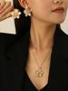 New Simple Metal Wrinkled Stereoscopic Flowers Pendant Necklace for Women Charm Temperament Clavicle Chain Fashion Jewelry Gifts