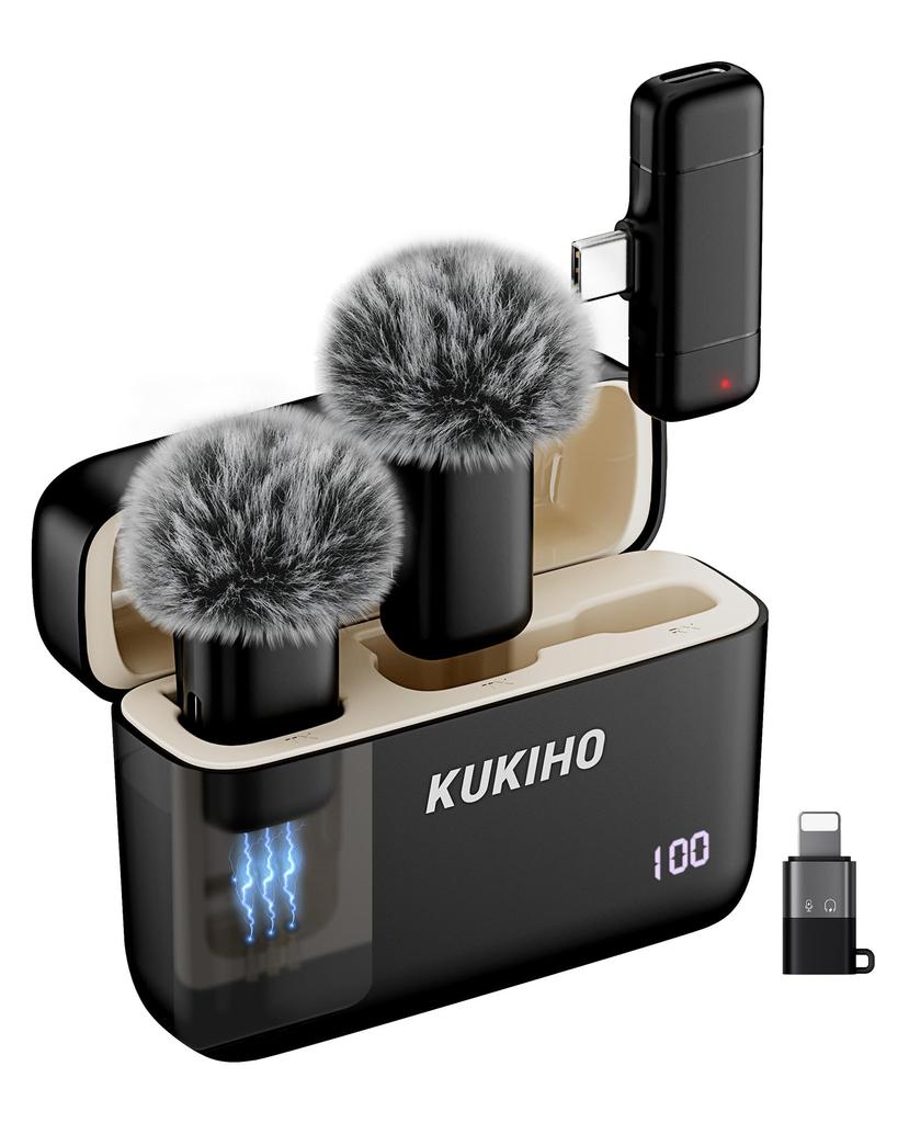 KUKIHO Wireless Lapel Microphone Wireless Compatible with iPhone 17 and All and Android This Mini Microphone Offers 6 Hours of Continuous Battery 36
