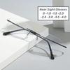 Small Square Frameless Anti-blue Light Near Sight Glasses Men Ultra Light Myopia Glasses Ultra Light Unisex Short Sight Glasses