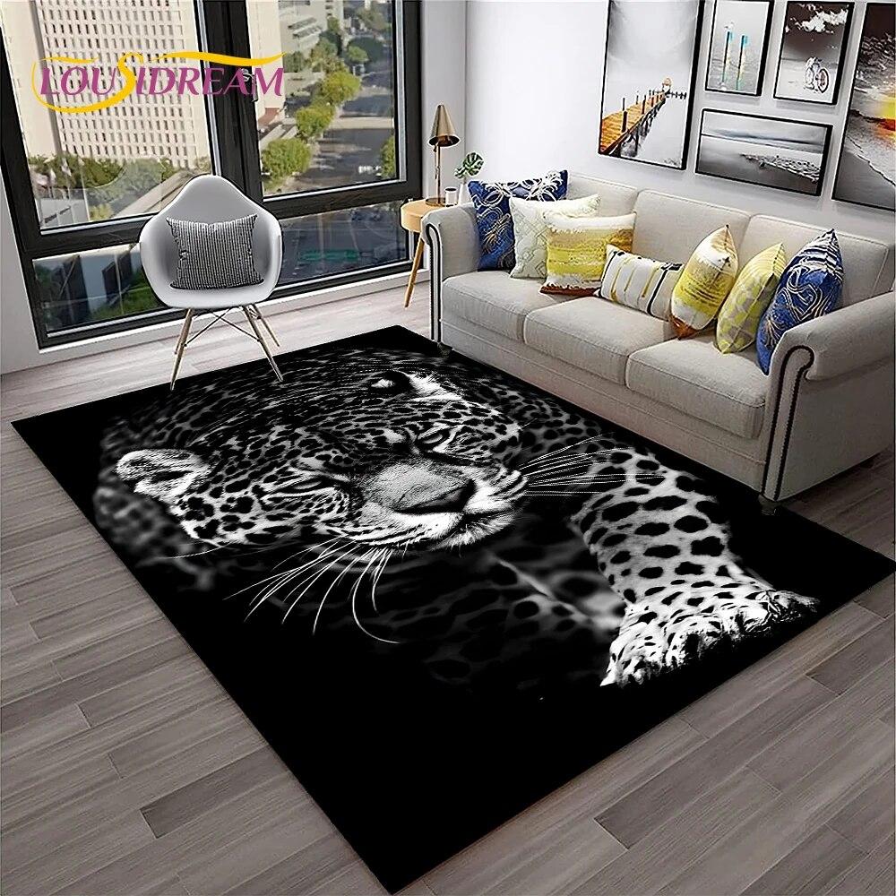 Beast Leopard Cheetah Cartoon Animal Carpet Rug for Home Living Room Bedroom Sofa Doormat Decor,kids Area Rug Non-slip Floor Mat