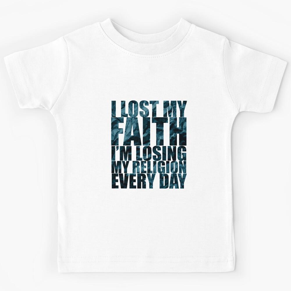 Faith, Religion Quote, Dark Colors Design Kids T-Shirt 120