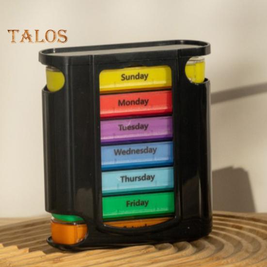 Pillendose, Medikamenten-Aufbewahrungsbox mit mehreren Fächern, BPA-frei, wasserdicht, feuchtigkeitsbeständig, wöchentliche Pillenbox